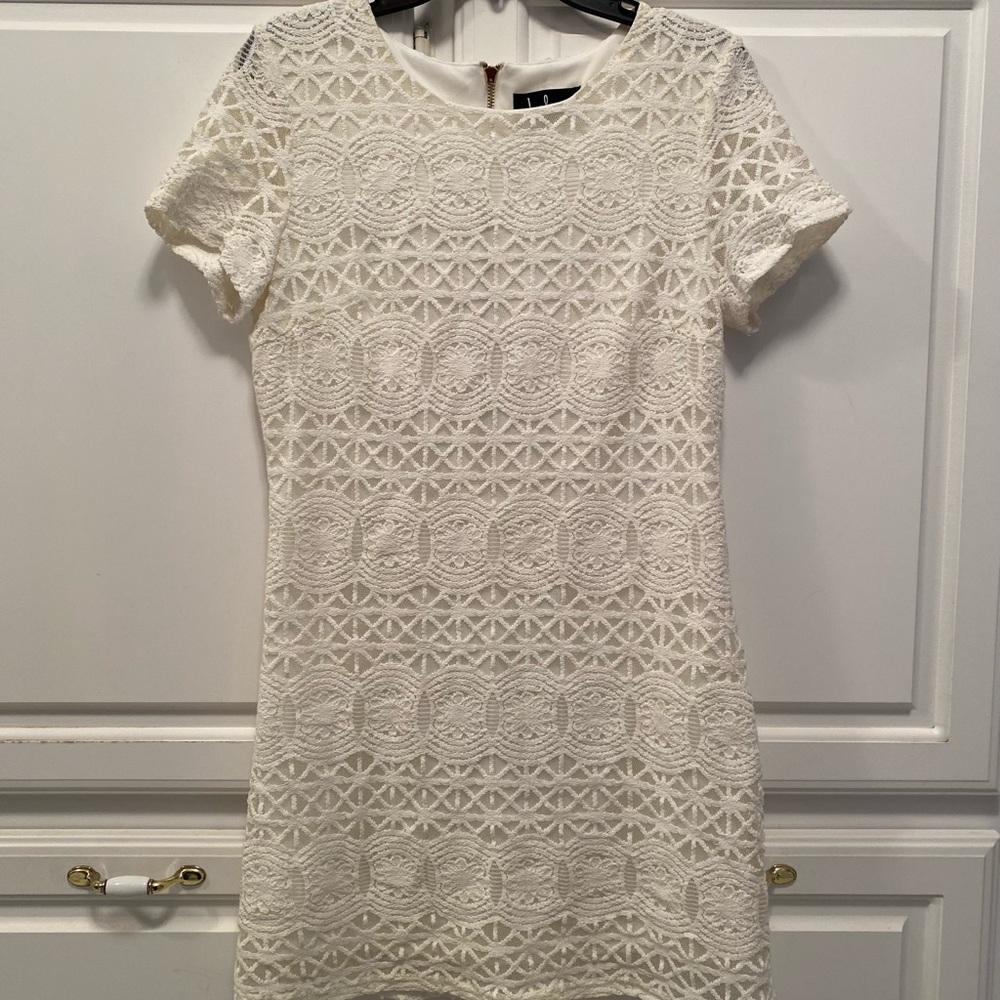Lulu’s Love You For Eternity White Lace Sleeve Short Dress Size Medium